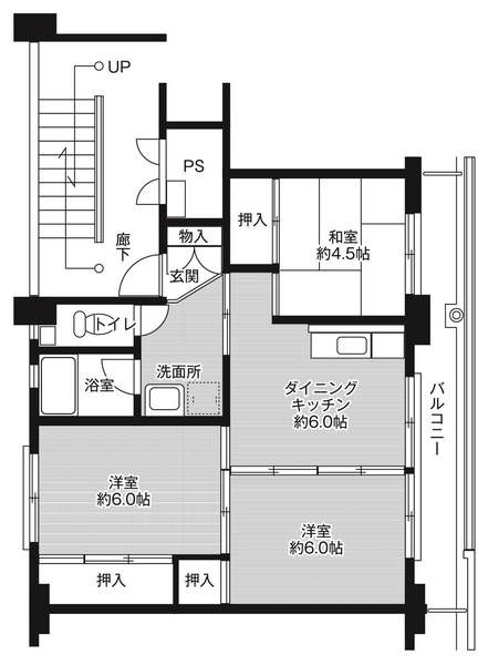 【ビレッジハウス西出雲2号棟の間取り】