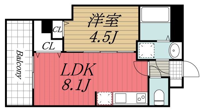 千葉市中央区要町のマンションの間取り