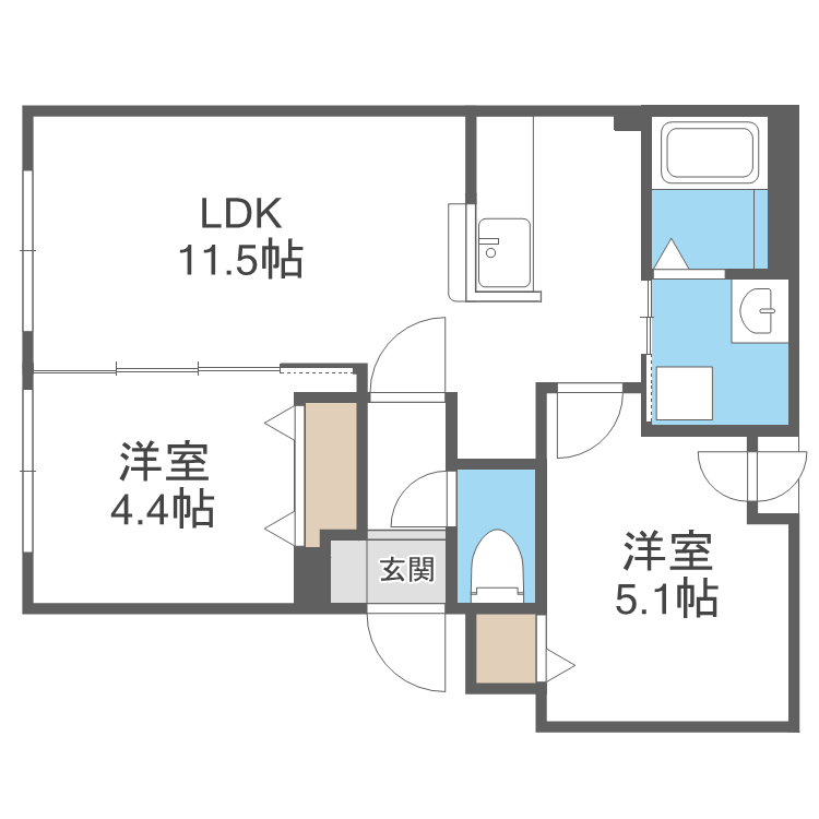 システムコート東札幌の間取り