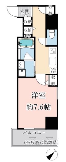 神戸市中央区元町通のマンションの間取り