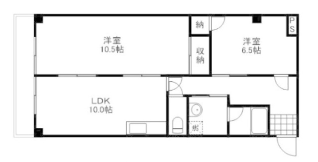 岡山市北区津倉町のマンションの間取り