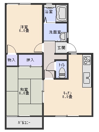 第二岩部ハイツの間取り