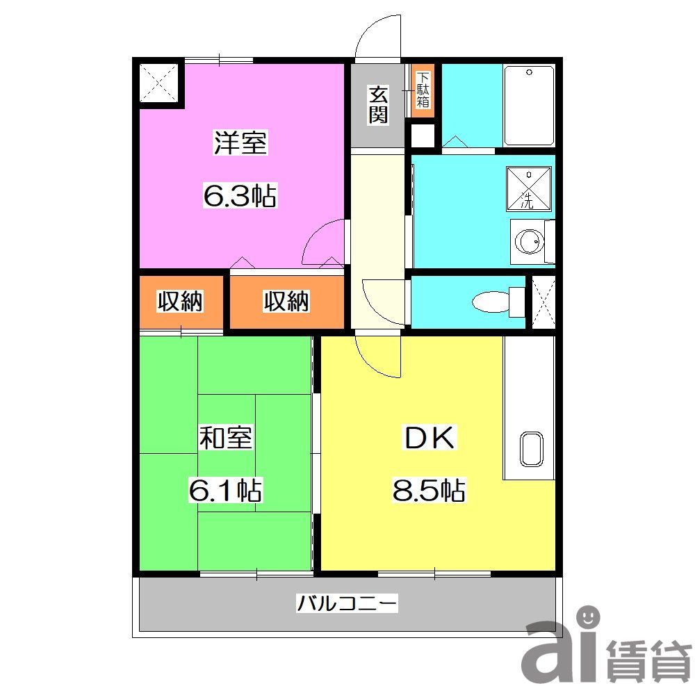 鶴ヶ島新町ハイツの間取り