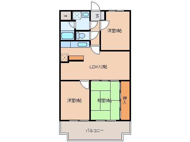 志摩市磯部町迫間のマンションの間取り