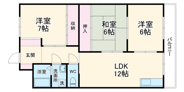 名古屋市名東区富が丘のマンションの間取り