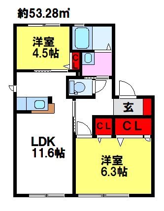 メゾンドクローバーの間取り