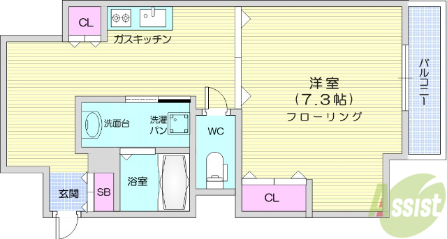 仙台市青葉区一番町のマンションの間取り