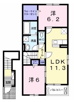 洲本市金屋のアパートの間取り