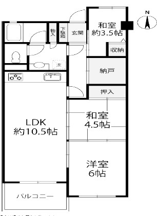 芦屋市東芦屋町のマンションの間取り