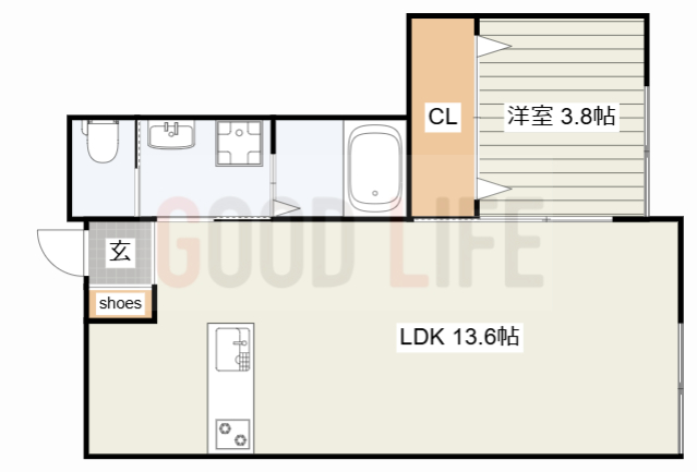 高砂市伊保のアパートの間取り