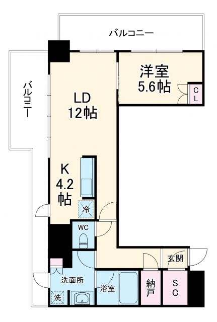 豊橋市駅前大通のマンションの間取り