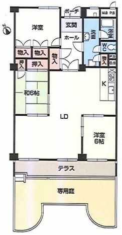 神戸市垂水区海岸通のマンションの間取り