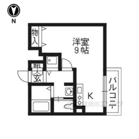 京都市右京区西院西貝川町のマンションの間取り