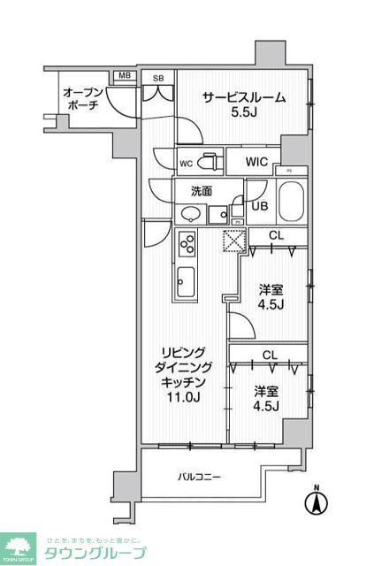 ｗｅａｖｅ　ｐｌａｃｅ　ＫＵＮＩＴＡＣＨＩIの間取り