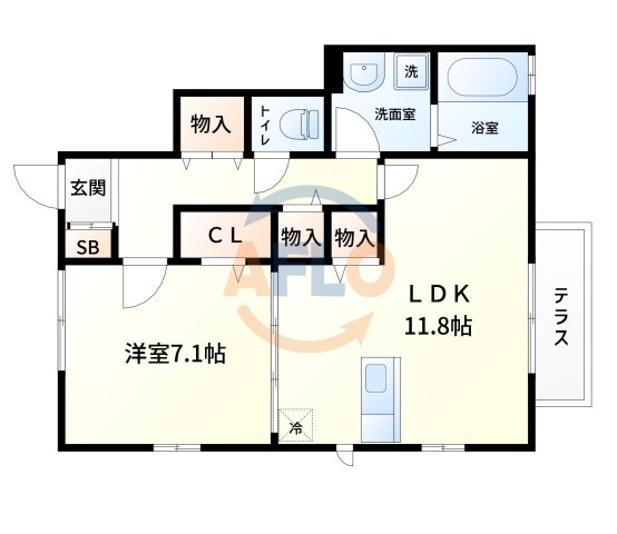 大阪市此花区伝法のアパートの間取り