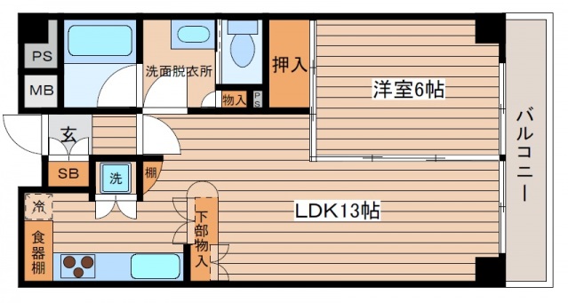 【広島市西区中広町のマンションの間取り】