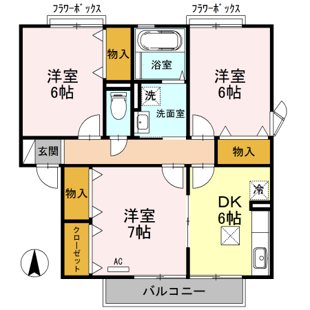 アザレアパーク　Ｉの間取り