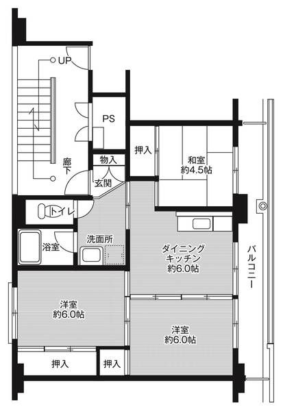 ビレッジハウス三美1号棟の間取り