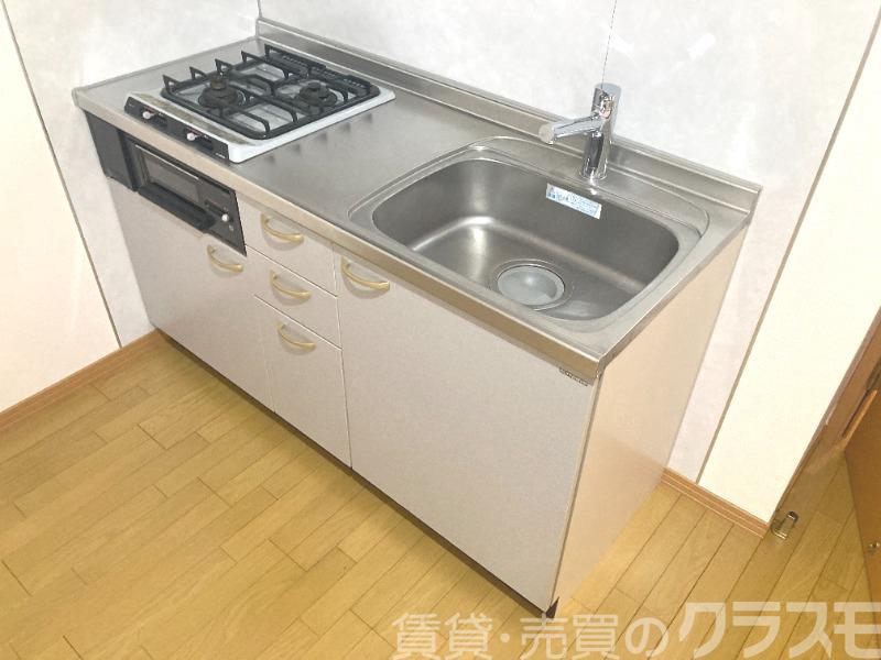 キッチン　２口コンロ＋グリル付きシステムキッチン♪