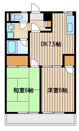都営大江戸線 豊島園駅 徒歩7分 3階建 築38年の間取り写真