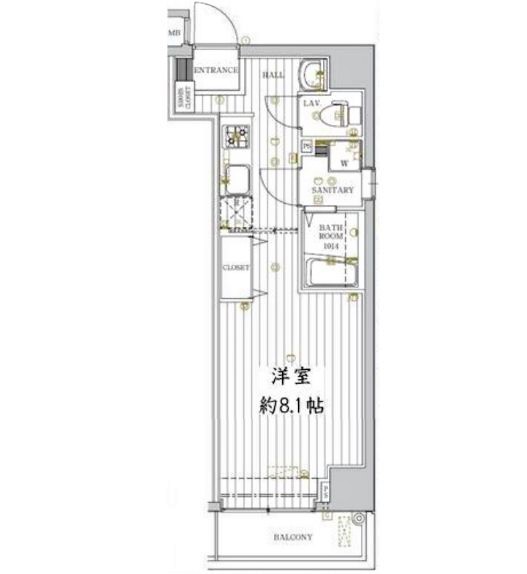 ＪＲ京葉線 越中島駅 徒歩2分 7階建 築10年の間取り写真