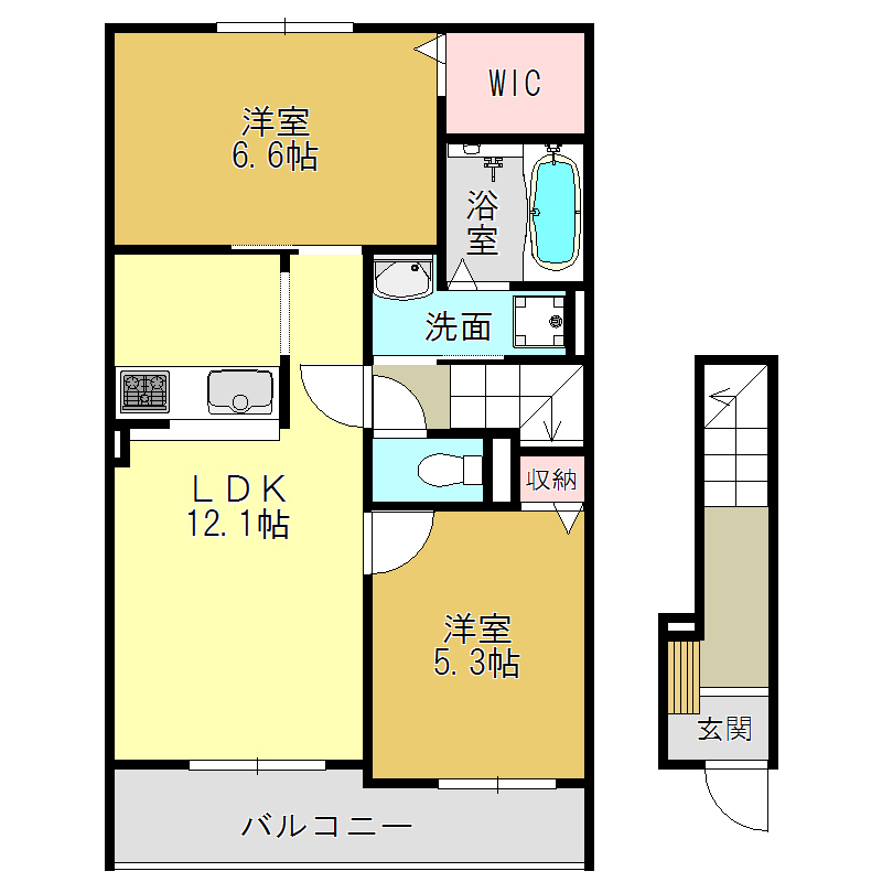 ペルチェ　ウノの間取り