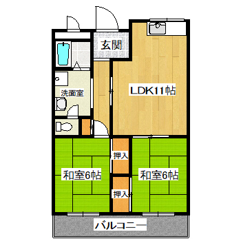 宝塚市中野町のマンションの間取り