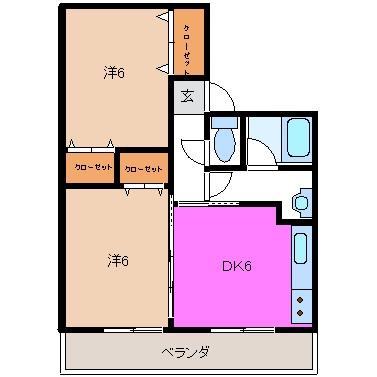 菊池郡大津町大字杉水のアパートの間取り