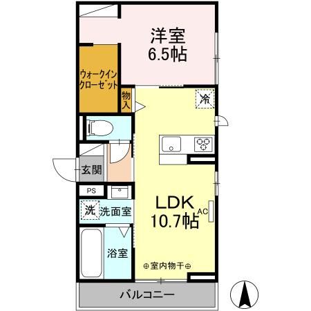 D-ROOM茜部中島　A棟の間取り