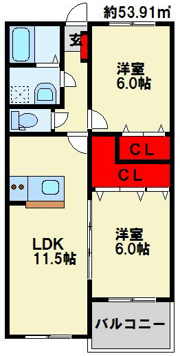 プレステージ東貫 αIの間取り