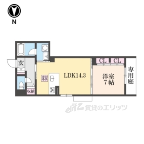 京都市下京区突抜１丁目のマンションの間取り