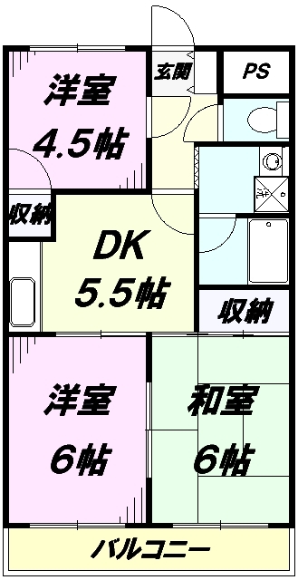 八王子市本町のマンションの間取り