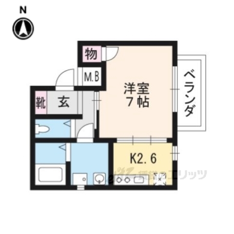 京都市中京区西ノ京御輿岡町のマンションの間取り