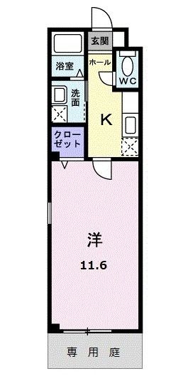 愛知県名古屋市西区花の木２（アパート）の賃貸物件の間取り