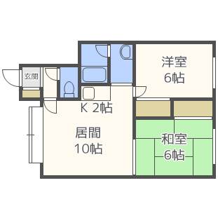 札幌市東区北五十条東のアパートの間取り