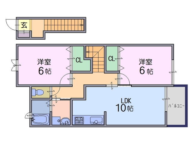 五條市今井のアパートの間取り