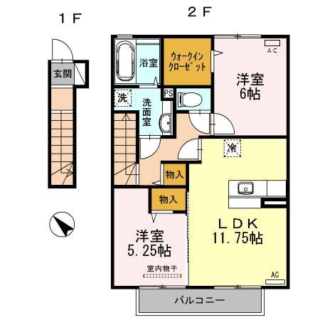 ボナール中の島　Ｂの間取り