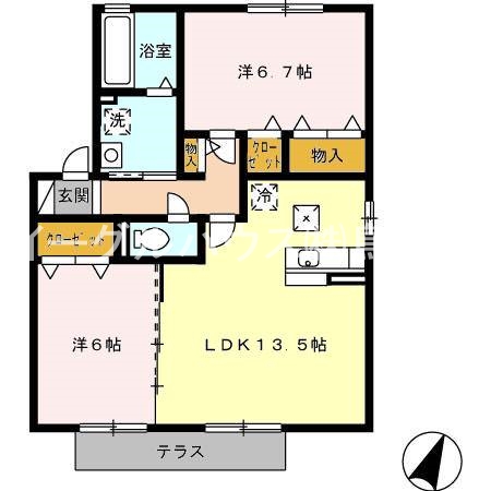 ドエル古賀B棟の間取り