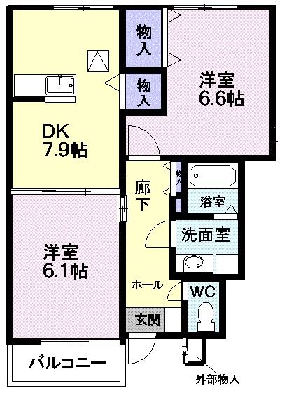 サンシャインヒルズ柴橋　Ｂの間取り