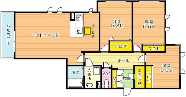 【北九州市小倉北区上到津のアパートの間取り】