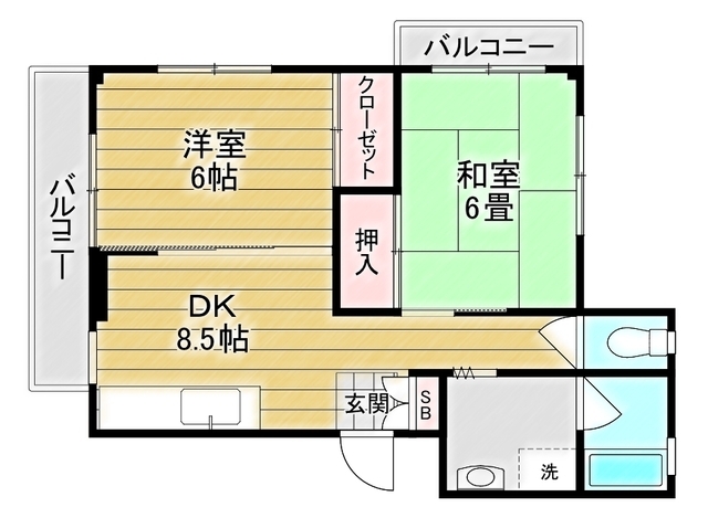 野口ハイツの間取り