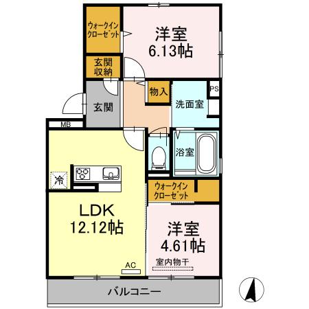 大村市宮小路のアパートの間取り