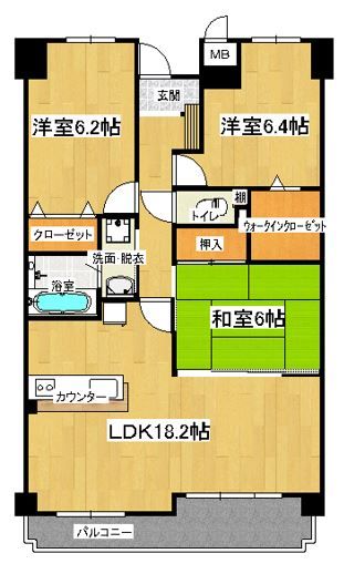 糟屋郡新宮町夜臼のマンションの間取り