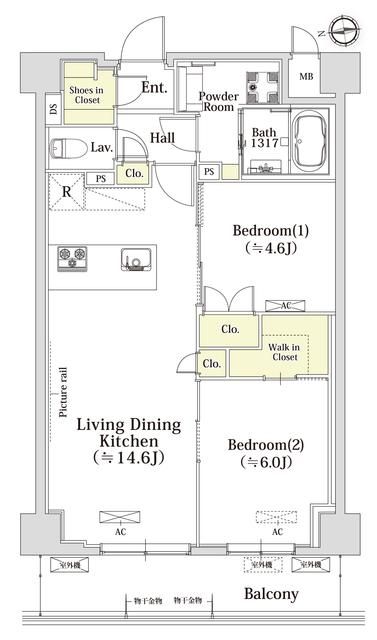 世田谷区砧のマンションの間取り