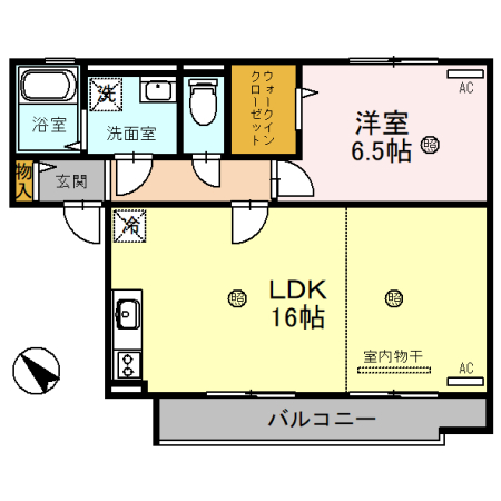 甲賀市甲南町寺庄のアパートの間取り