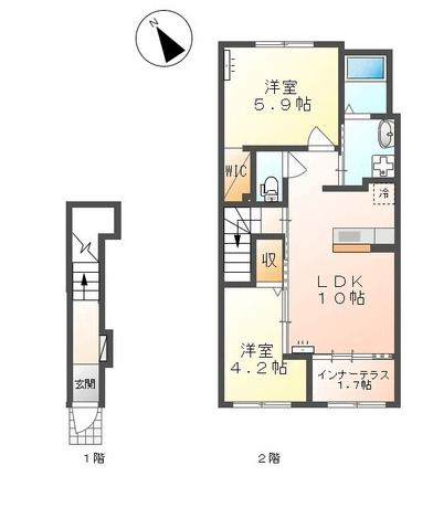 東根市六田のアパートの間取り