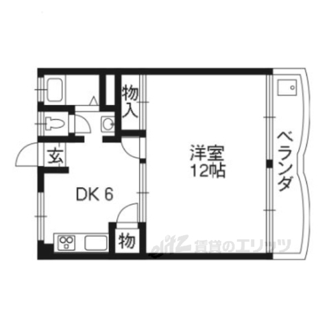 長岡京市馬場のマンションの間取り