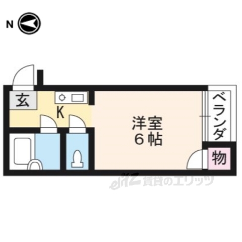 【京都市右京区太秦石垣町のマンションの間取り】