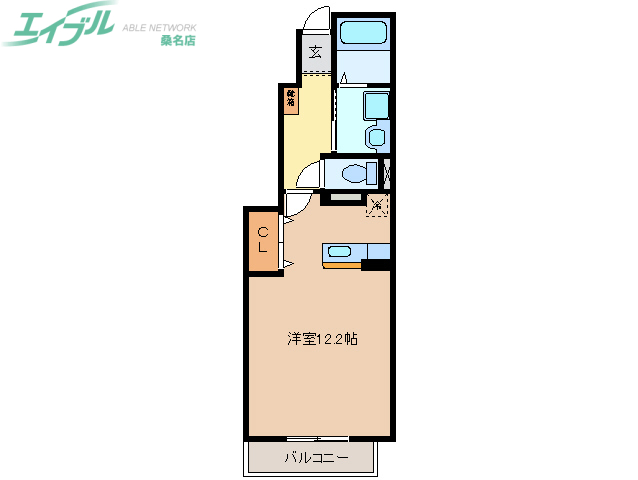 桑名市大字和泉のアパートの間取り