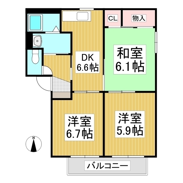 バリュージュ長土呂の間取り